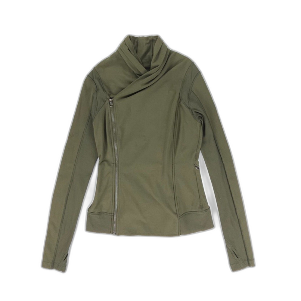 LULULEMON Bhakti Yoga Jacket Fatigue Green Athleisure Running Sporty Training 8